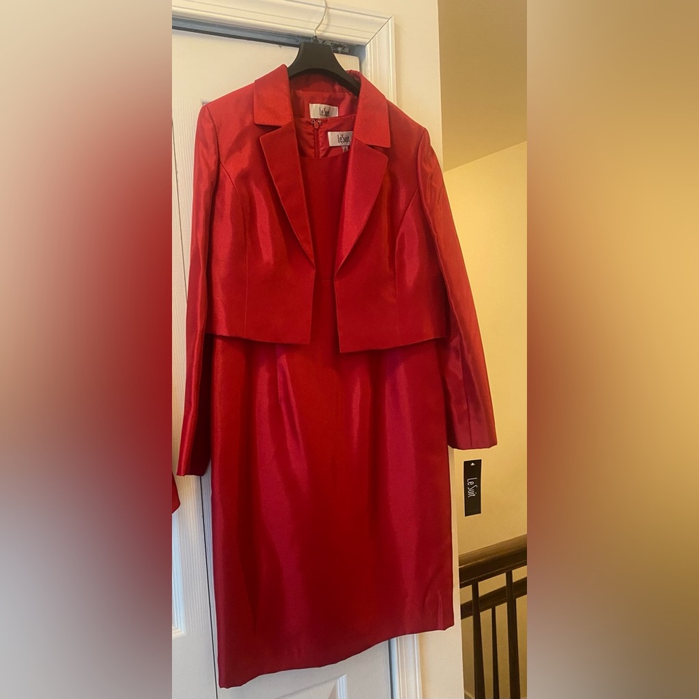 Beautiful two piece red suit - dress and jacket.